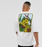 Asos Design Tall Oversized T-shirt With Back Leopard Print - White