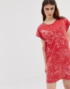 Cheap Monday Organic Cotton Tie Dye T-shirt Dress - Red