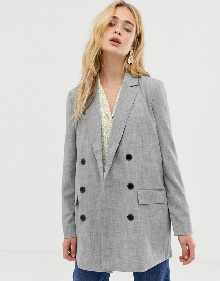 Vero Moda Double Breasted Blazer - Gray