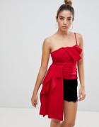 Asos Design Extreme Asymetric Sculptured Top - Red