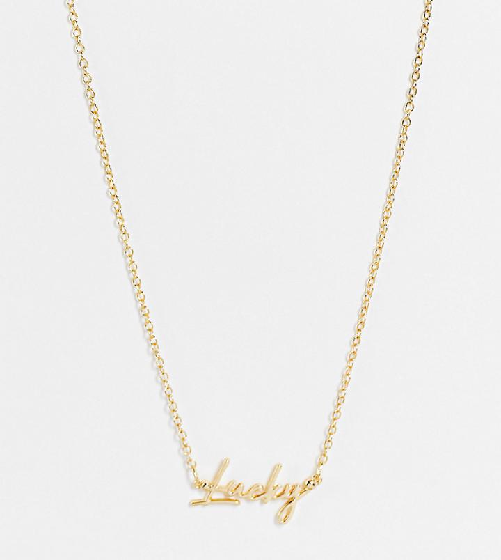 Daisy Street Exclusive Lucky Necklace In Gold