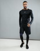 Hiit Long Sleeve T-shirt With Mesh In Black - Black