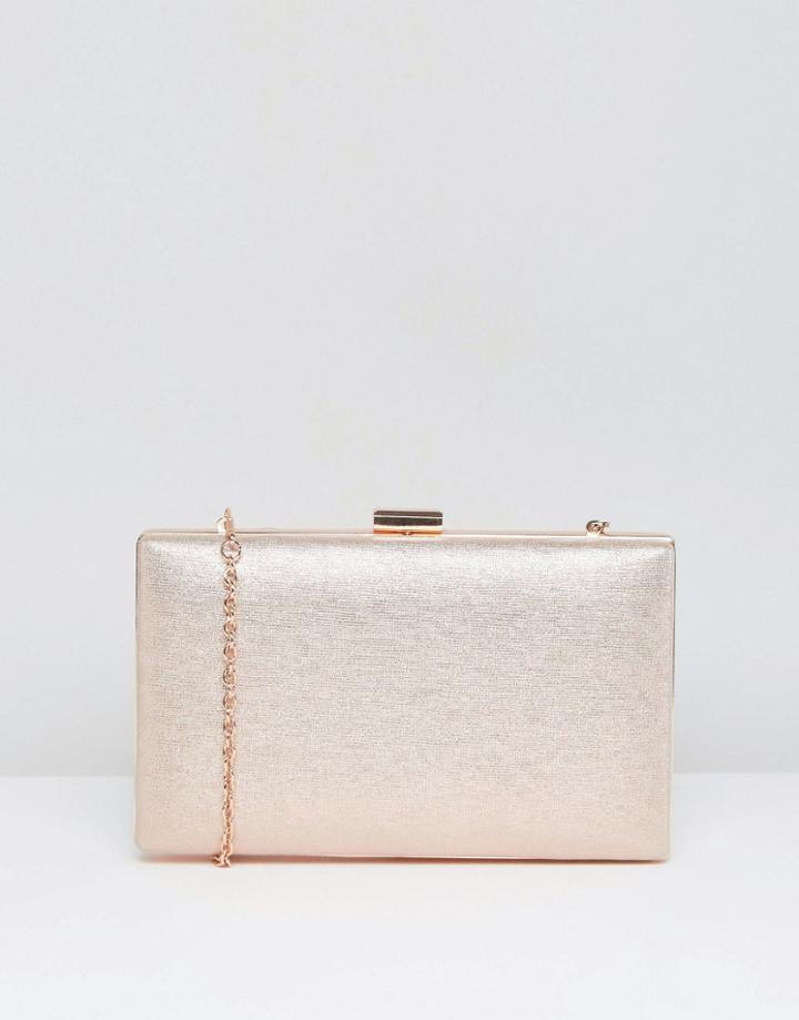New Look Shimmer Box Bag - Gold