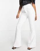 In The Style X Yasmine Chanel Flare Pants In White - Part Of A Set