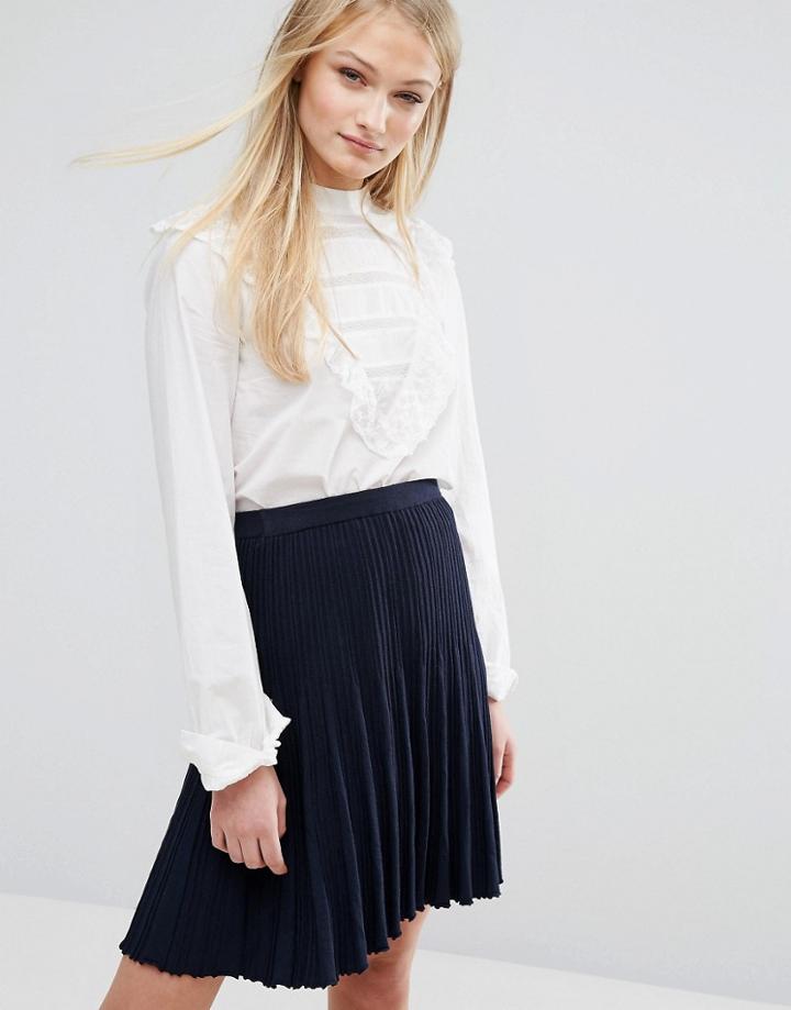 Vila High Neck Ruffle Details Blouse - White