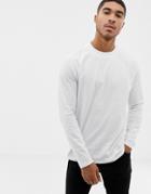 Asos Design Relaxed Long Sleeve Raglan T-shirt With High Neck In White - White