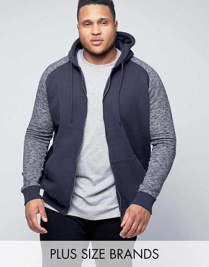 Duke Plus Hoodie With Contrast Sleeves - Blue