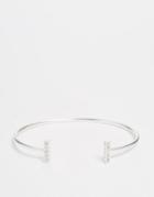 Pilgrim Silver Plated Open Bangle With Gems