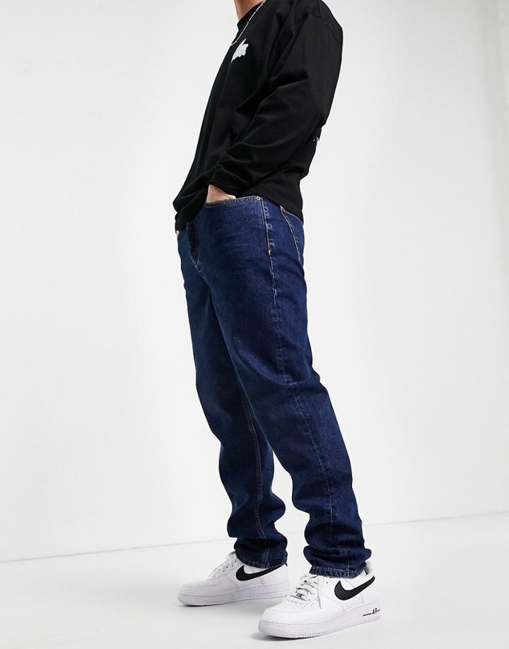 River Island Relaxed Fit Jeans In Blue Wash-blues