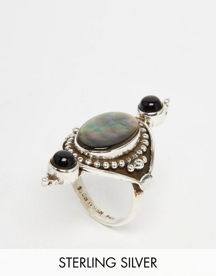 Regal Rose Fable Sterling Silver Triple Stone Ring - Silver