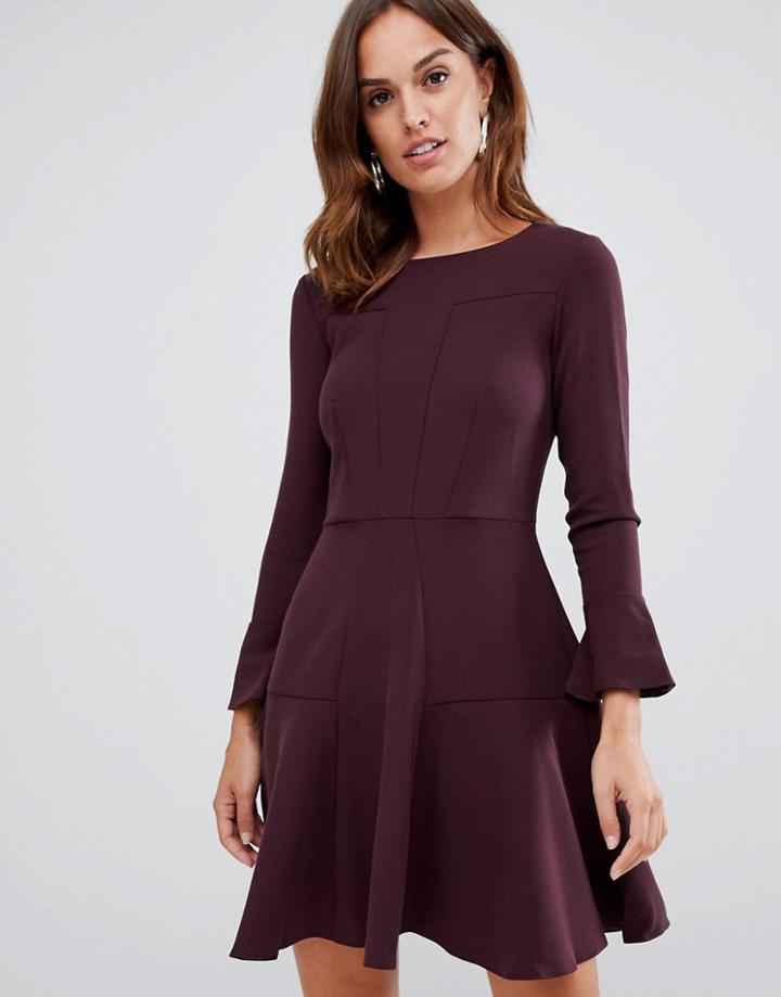 Closet London Pannelled Skater Dress - Red