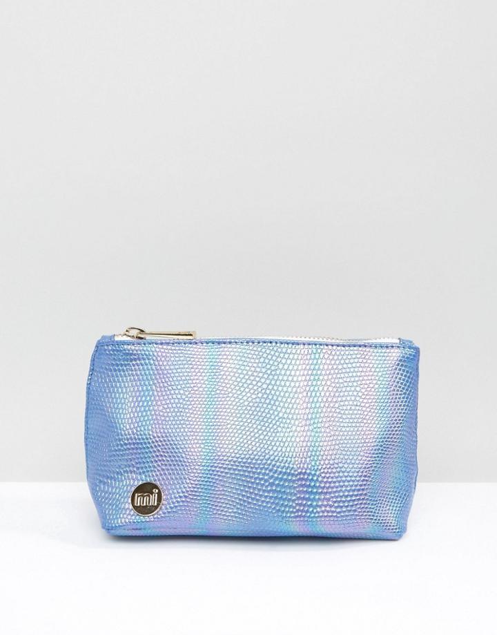 Mi-pac Makeup Bag In Iridescent Mermaid - Blue