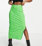 Collusion Midi Skirt In Green