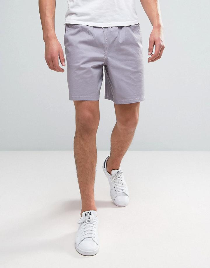 Asos Elasticated Waist Shorts In Lilac - Purple