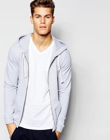 Bread & Boxers Hooded Sweat In Regular Fit - Gray