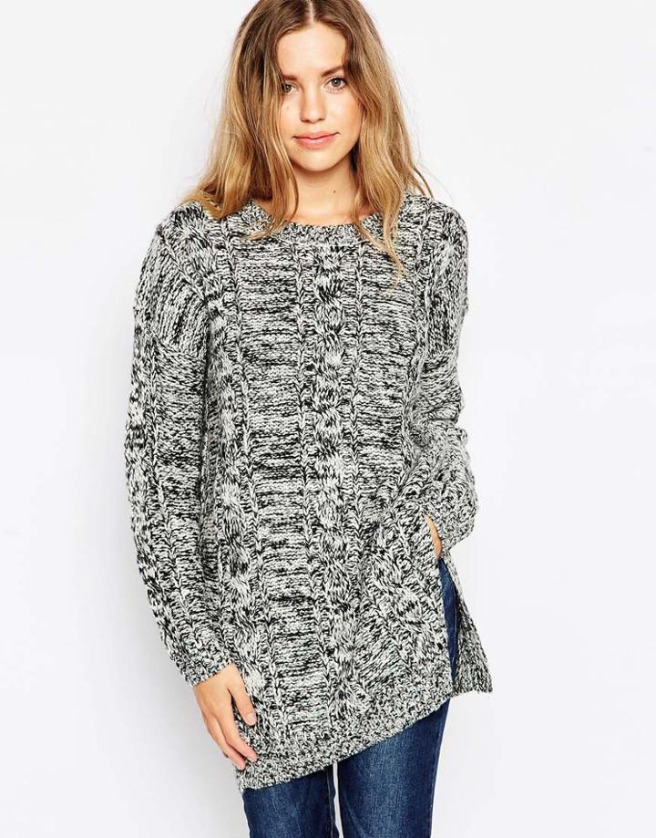 Brave Soul Sweater Dress With Side Slits
