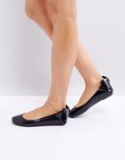 Melissa Space Love Gift Bow Flat Shoe - Black