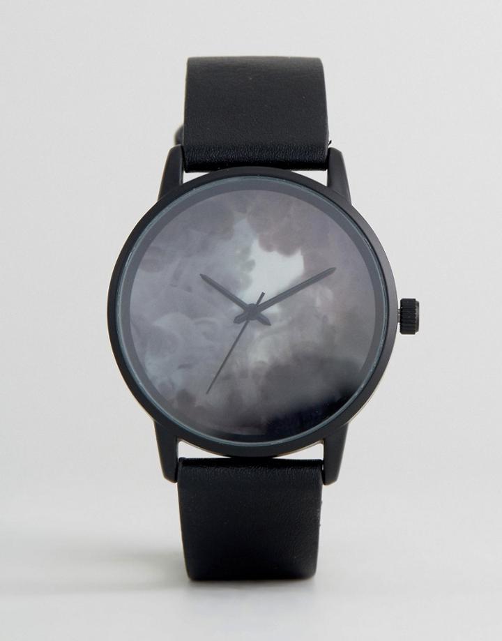 Asos Watch With Smoke Design Face - Black