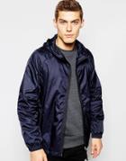 Brixtol Hooded Jacket In Nylon Ripstop - Navy