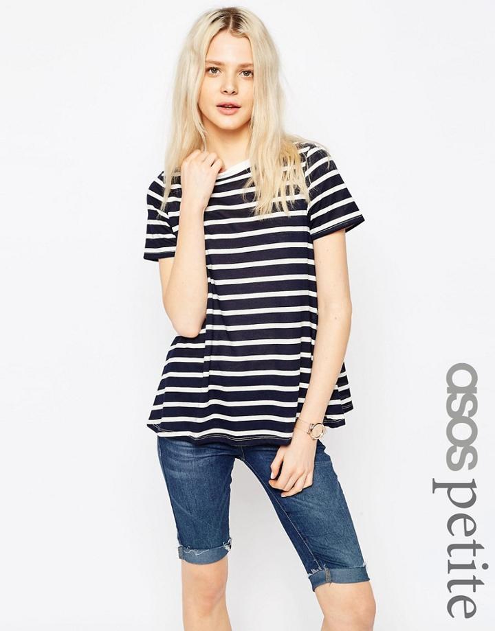 Asos Petite Swing T-shirt In Stripe - Multi
