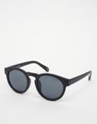 Asos Chunky Round Sunglasses In Black - Black