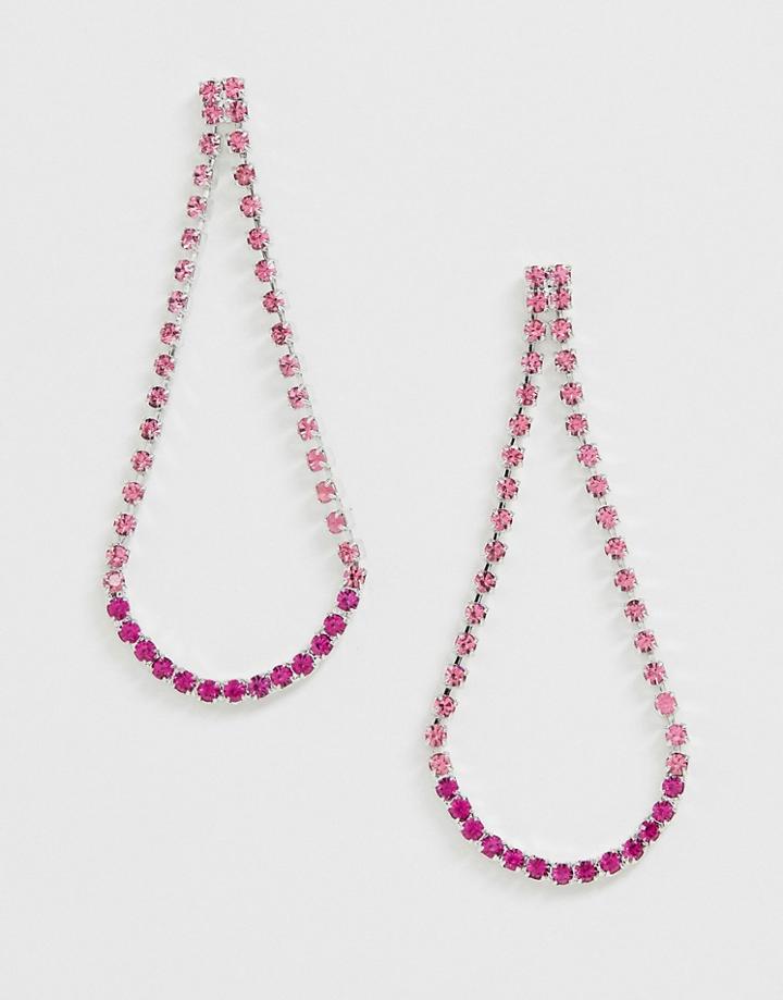 Krystal London Swarovski Crystal Bell Chandelier Earrings-pink