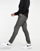 Asos Design Skinny Suit Pants In Gray Nep Texture-grey