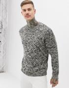 Asos Design Textured Sweater In Oatmeal-beige