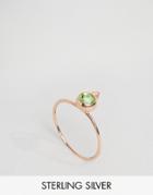 Asos Rose Gold Plated Sterling Silver Birth Stone August Ring - Cream
