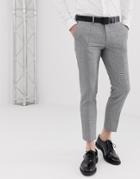 River Island Skinny Fit Smart Pants In Black And White Micro Check - Black