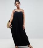 Asos Design Curve Tab Back Drape Hareem Maxi Dress - Black