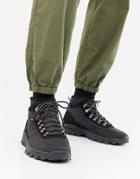 Asos Design Technical Hiker Boots In Black Textile - Black