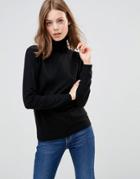 Minimum Eve Wool & Cashmere Mix Roll Neck Sweater In Black - Black