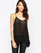 True Decadence Beaded Cami Top - Black