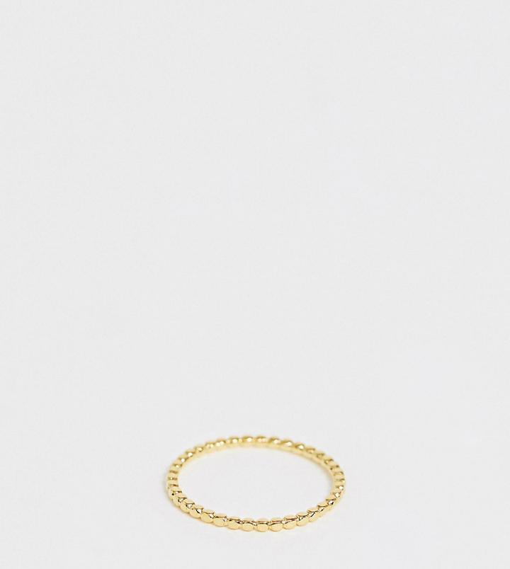 Asos Design Sterling Silver Ring With Gold Plate In Mini Ball Design