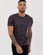 Burton Menswear T-shirt With Palm Print In Purple-red