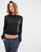Asos Cropped Sweatshirt - Black