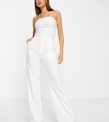 Saint Genies High Waist Flare Leg Pants In White