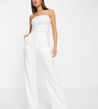 Saint Genies High Waist Flare Leg Pants In White