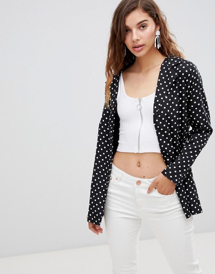 Influence Polka Dot Blazer - Black