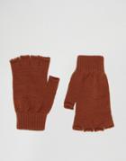 Asos Fingerless Gloves In Rust - Orange