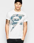 G-star T-shirt Oranium Crewneck G Camo Print In White Heather - Milk Htr