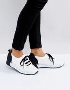 Truffle Collection Lace Up Runner Sneakers - White