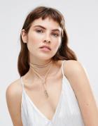 Krystal Suede Multi Way Neck Wrap Tie Necklace - Beige