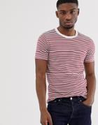 Selected Homme 'the Perfect Tee' Pima Cotton Striped T-shirt In Red - Red