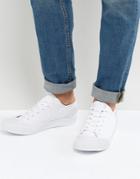 Asos Lace Up Sneakers In White With Rubber Detailing - White