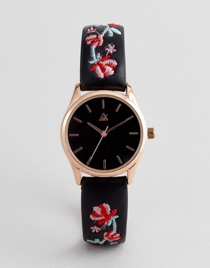 Asos Embroidered Watch - Black