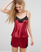 Lingadore Aria Cami Top And Shorts Set - Red