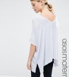Asos Design Maternity Oversized Kimono T-shirt With V Back - Gray