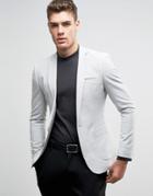 Asos Super Skinny Fashion Blazer In Light Gray - Gray